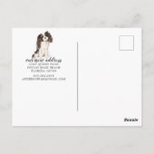 Tri Color King Charles Spaniel Moving Ankündigung Postkarte (Rückseite)