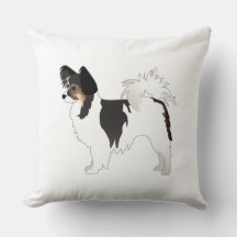 Tri-color Papillon Toy Hund Rasse Illustration