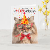 Tri Color Persian Cat MEOWvelous Birthday Karte (Gelbe Blume)