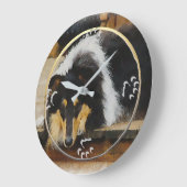 Tri Color Rough Collie Gifts Große Wanduhr (Winkel)