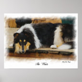 Tri Color Rough Collie Gönnt Kunst Poster (Vorne)