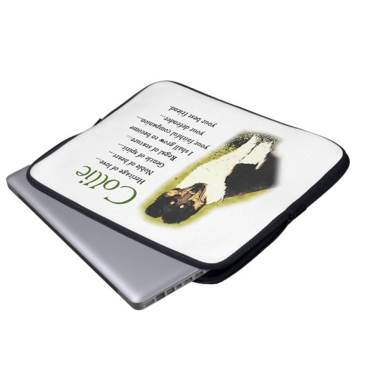 Tri Color Rough Collie Puppy Laptopschutzhülle (Vorne Knopf)