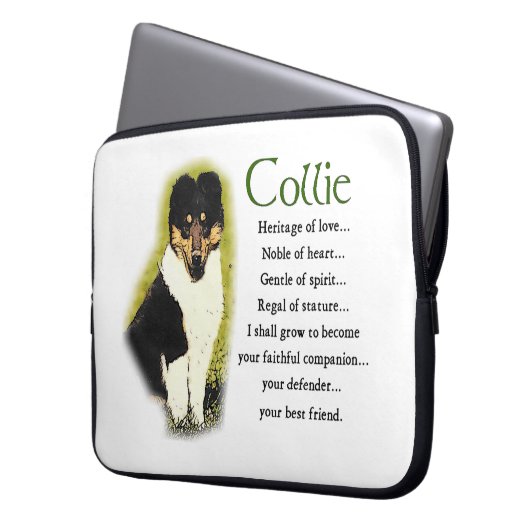 Tri Color Rough Collie Puppy Laptopschutzhülle (Vorderseite Links)