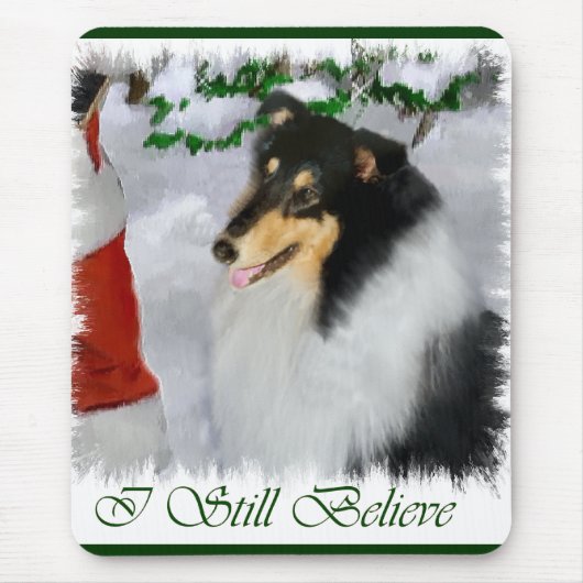 Tri-Color Rough Collie Weihnachtsgeschenke Mousepad (Vorne)