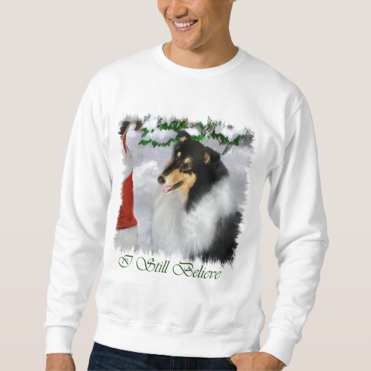 Tri-Color Rough Collie Weihnachtsgeschenke Sweatshirt (Vorderseite)