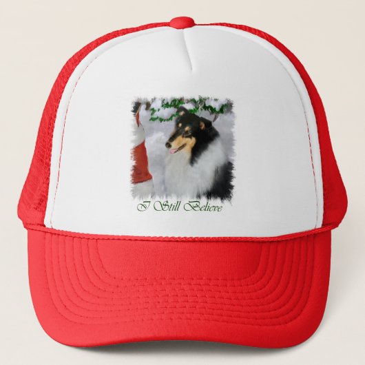 Tri-Color Rough Collie Weihnachtsgeschenke Truckerkappe (Vorderseite)