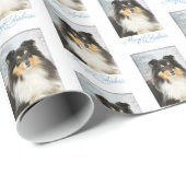 Tri-Color Sheltie Weihnachtswrapping Papier Geschenkpapier (Rolleneckpunkt)
