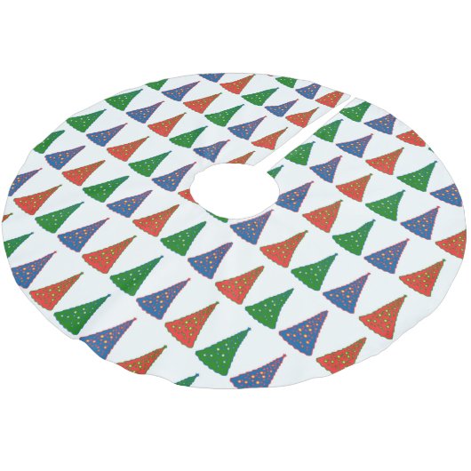 Tri-Color-Trees Polyester Weihnachtsbaumdecke (Schrägansicht)