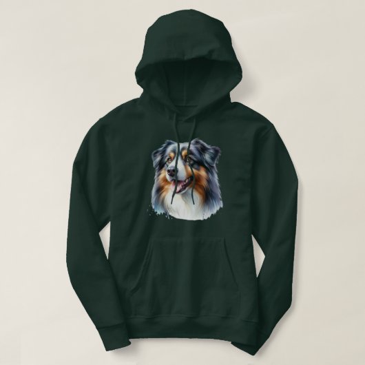 Tri-Colored Australian Shepherd Dog Hoodie (Design vorne)