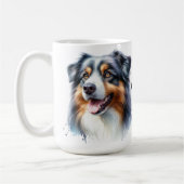 Tri-Colored Australian Shepherd Dog Kaffeetasse (Links)
