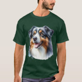 Tri-Colored Australian Shepherd Dog T-Shirt (Vorderseite)