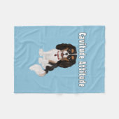 Tri-Colored Cavalier King Charles Spaniel Fleecedecke (Vorderseite (Horizontal))