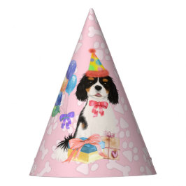 Tri Colored Cavalier Spaniel Birthday    Partyhütchen