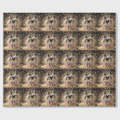 Tri Colored Cavalier Spaniel Welpen, Geschenkpapier (Flach)