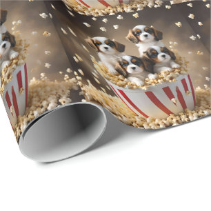 Tri Colored Cavalier Spaniel Welpen, Geschenkpapier