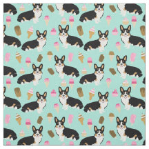 Tri Colored Corgi Ice Cream Fabric - niedlich Corg