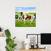 Tri Colored Paint Horse and Foal Poster (Heimbüro)