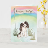 Tri Colour King Charles Spaniel Pet Sympathy Karte (Gelbe Blume)