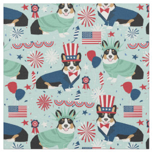tri corgi dog usa patriotic stoff