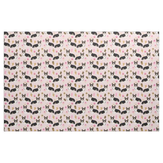 Tri Corgi, rosa Eis Stoff (Fat Quarter (45,7 x 55,9 cm))