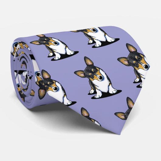 Tri Curious Corgi Krawatte (Gerollt)