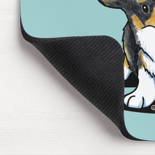 Tri Curious Corgi Mouse Pad Mousepad (Ecke)