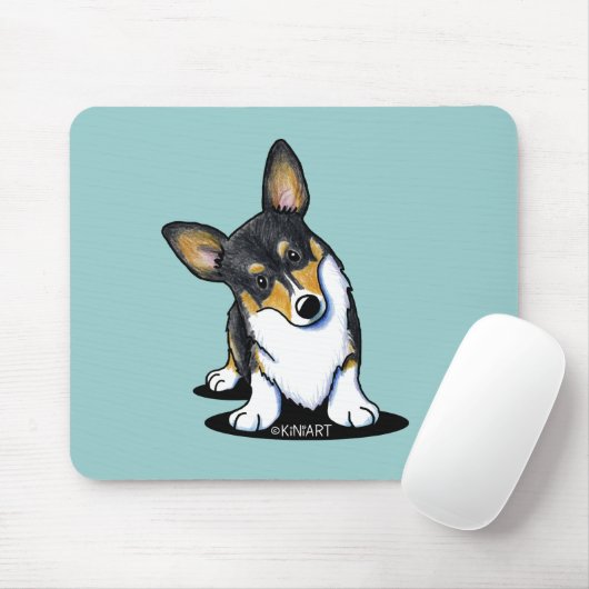 Tri Curious Corgi Mouse Pad Mousepad (Mit Mouse)