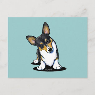 Tri Curious Corgi Postcard Postkarte