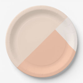 Tri-Farb-Pfirsich, Rose weiß und antikweiß Pappteller