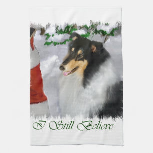 Tri Farbcollie-Weihnachten Küchentuch