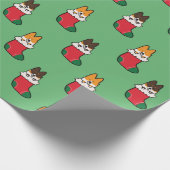 Tri Farbe- und Rotcorgi-Strumpf-Verpackungs-Papier Geschenkpapier (Ecke)