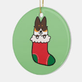 Tri Farbecorgi-Strumpf-Verzierung | CorgiThings Keramikornament (Links)