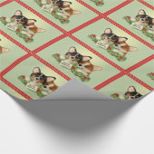 Tri Farbecorgi-WeihnachtsPackpapier Geschenkpapier (Ecke)