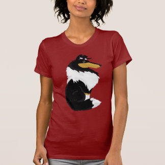 Tri Farbedas Shirt der rauen Collie-Cartoon-Frauen