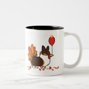 Tri FarbeErntedankcorgi-Tasse   CorgiThings Zweifarbige Tasse