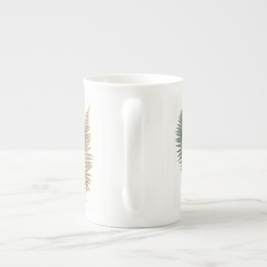 Tri Farbefarn täfelt botanische Porzellantasse (Rückseite)