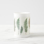 Tri Farbefarn täfelt botanische Porzellantasse (Vorderseite)