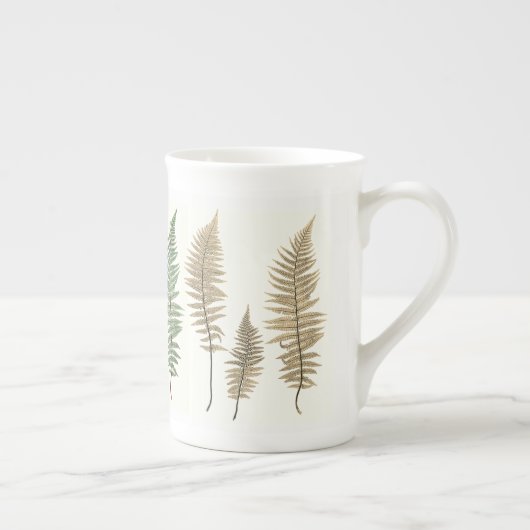 Tri Farbefarn täfelt botanische Porzellantasse (Rechts)