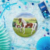 Tri Farben-Stuten-und Fohlen-Pferdepapier-Teller Pappteller (Party)