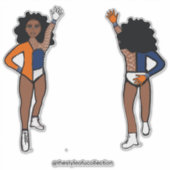 Tri-Farben Weiß Navy Orange Tänzer #1 Aufkleber (Vorderseite)