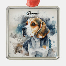 TRI-FARBENER BEAGLE-HUND ORNAMENT AUS METALL