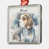 TRI-FARBENER BEAGLE-HUND ORNAMENT AUS METALL (Links)