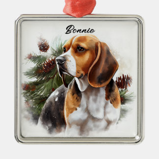 TRI-FARBENER BEAGLE-HUND ORNAMENT AUS METALL