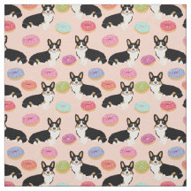 Tri-farbenes Corgi donuts-Gewebe - niedliche Corgi