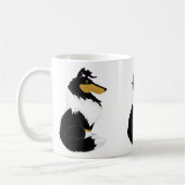 Tri Farberaue Collie-Cartoon-Tasse Kaffeetasse (Links)