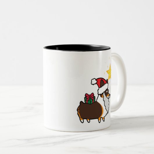 Tri Farbesanktcorgi-Tasse | CorgiThings Zweifarbige Tasse (VorderseiteRechts)
