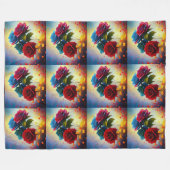 tri farbige Rose am Autumntag, Fleecedecke (Vorderseite (Horizontal))