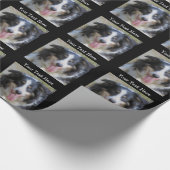 Tri farbiger Border-Collie-Hund Geschenkpapier (Ecke)