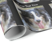 Tri farbiger Border-Collie-Hund Geschenkpapier (Rolleneckpunkt)