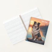 Tri-farbiger Collie am See Notizblock (Innenseite)